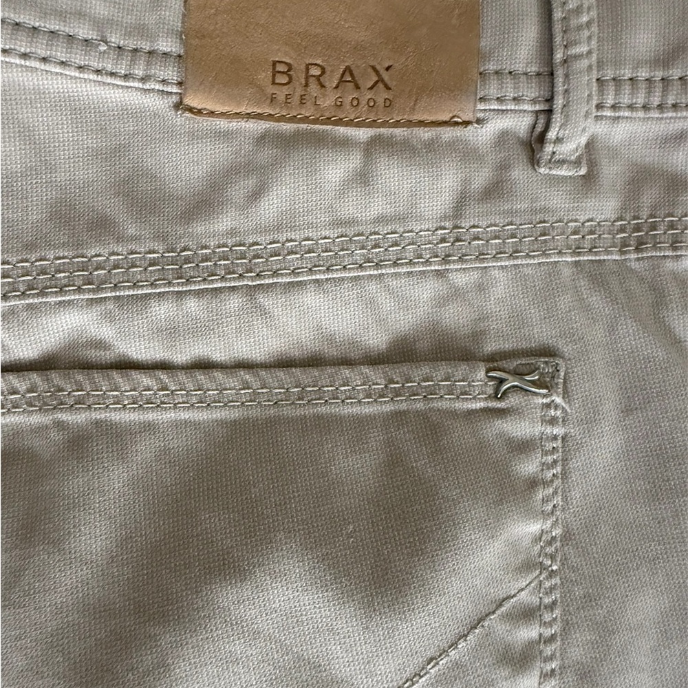 Brax Cooper Fancy Regular Fit Beige Golf Chino Trouser Pants 38x34